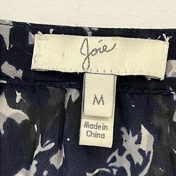 JOIE Black Gray Bohemian Silk Flowy Blouse size Medium - Picture 7 of 16